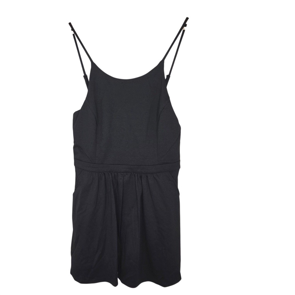 Alyce Paris Romper Womens M Black Fit Flare Strappy Skort Dress NWT - Picture 2 of 10